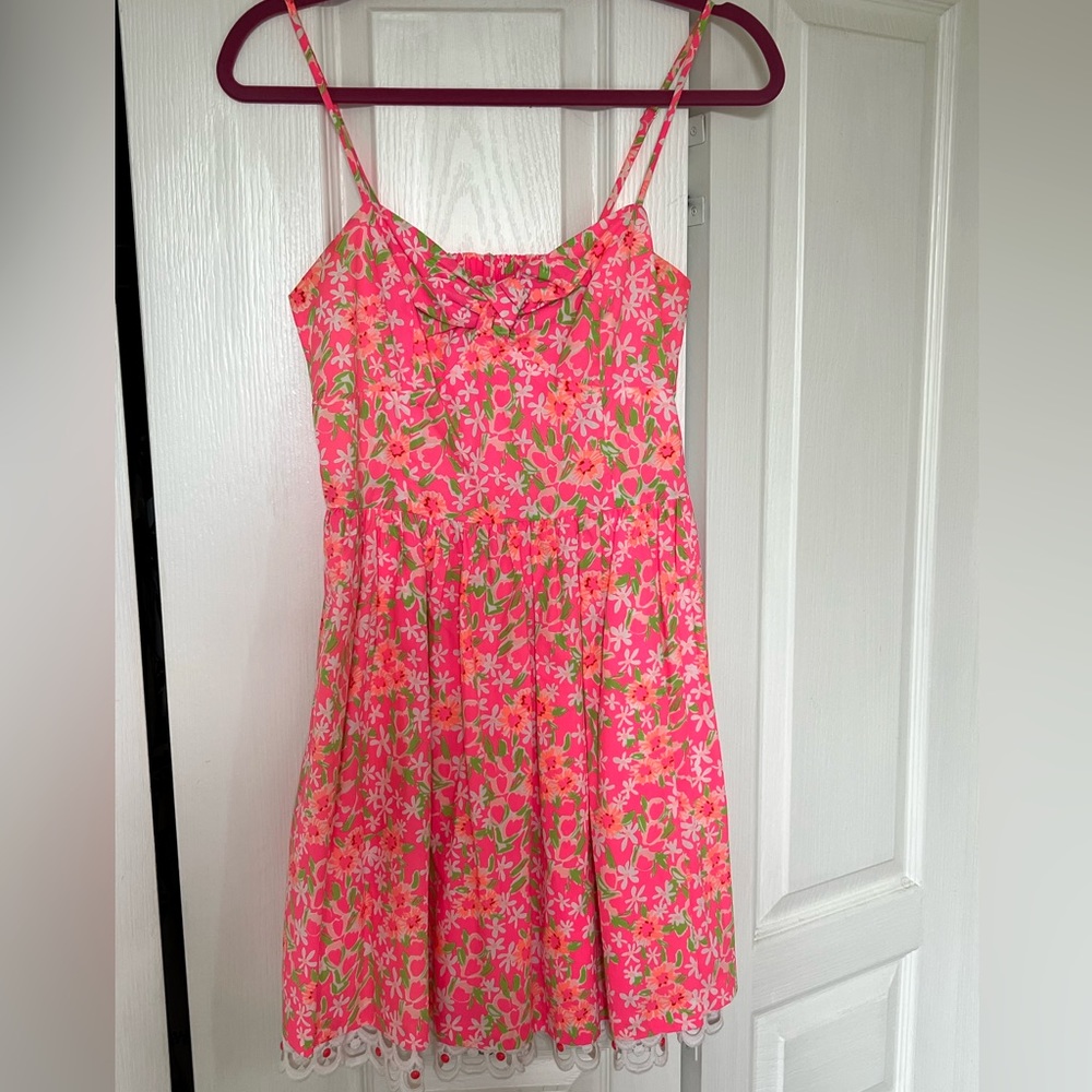Lilly Pulitzer Pink Floral Spaghetti-Strap Sundress